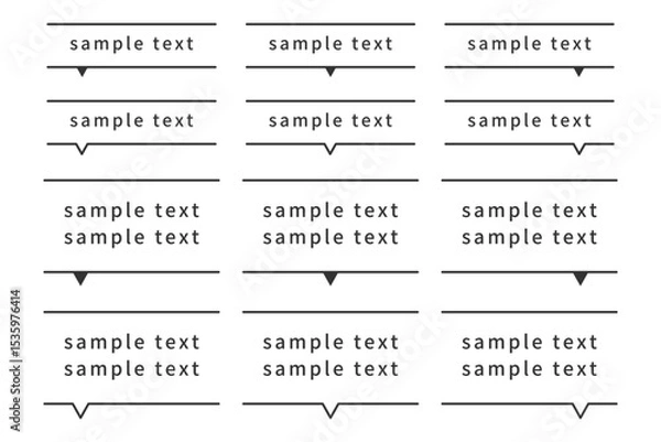 Obraz シンプルなテキスト囲みライン素材セット	