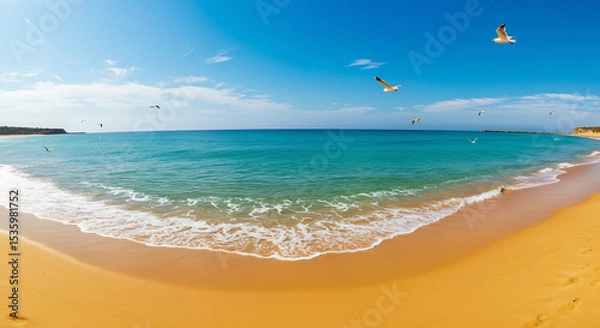 Obraz tropical beach with palm tree