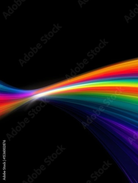 Obraz Vibrant Rainbow Light Streaks on Black Background