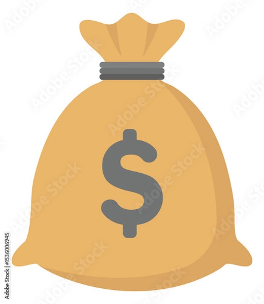Fototapeta Money bag vector with dollar icon