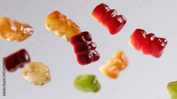 Fototapeta Floating Gummy Bears: A Delightful Candy Photo