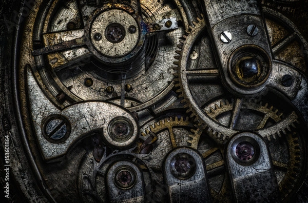 Fototapeta Rustic clock mechanism