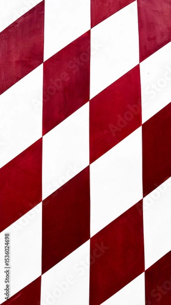 Fototapeta Red and white squared abstract background, wallpaper 