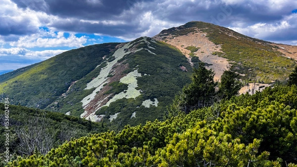 Fototapeta Spectacular mountain view of Chleb in 1646 m., which is in Mala Fatraover and Vratna dolina  alley in Slovakia. Landscape is perfect for hikers and outdoor enthusiasts at any skill level.
