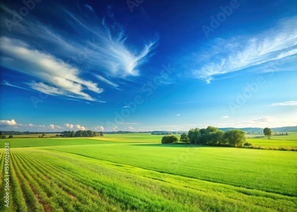 Obraz field with a clear blue sky