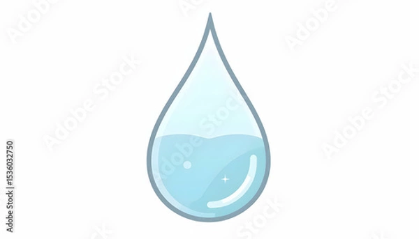 Fototapeta Water Drop Icon with Light Blue Liquid Inside