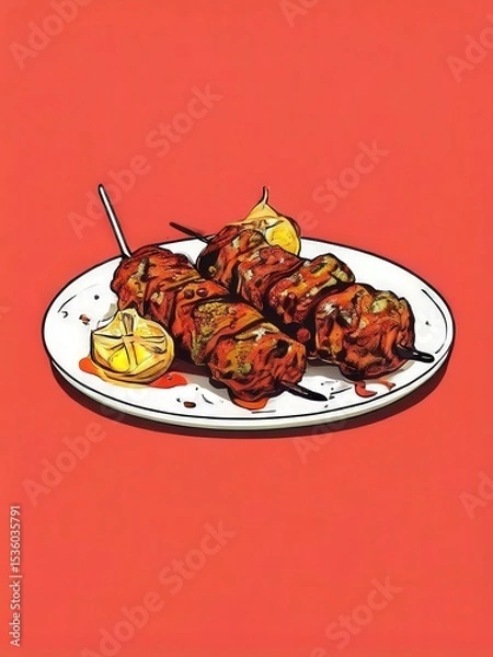Fototapeta the AI Image Generator, Delicious Glazed Chicken Drumsticks with Sauce