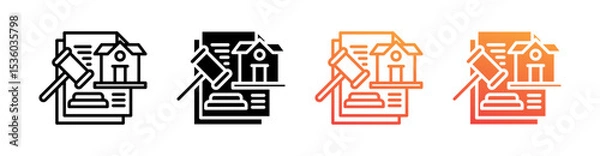 Fototapeta Foreclosure Multi Style Icon Set Vector 