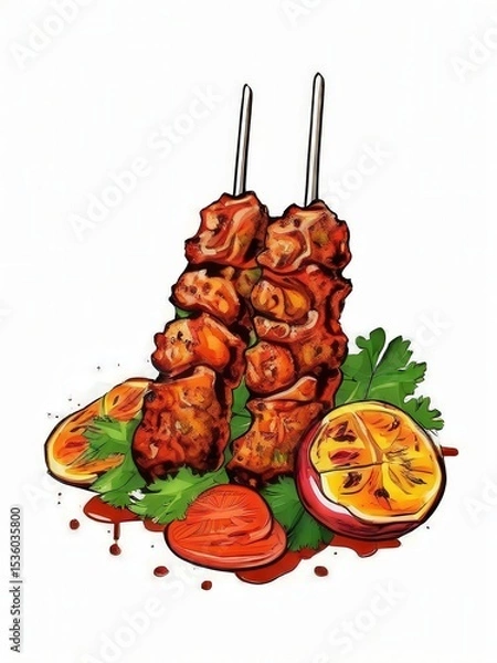 Fototapeta the AI Image Generator, Delicious Glazed Chicken Drumsticks with Sauce