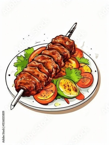 Fototapeta the AI Image Generator, Delicious Glazed Chicken Drumsticks with Sauce