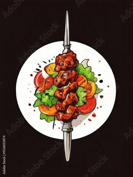 Fototapeta the AI Image Generator, Delicious Glazed Chicken Drumsticks with Sauce