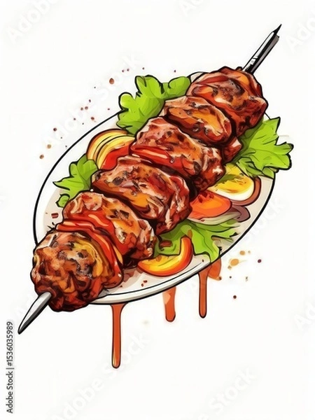 Fototapeta the AI Image Generator, Delicious Glazed Chicken Drumsticks with Sauce