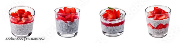 Obraz Strawberry Chia Seed Pudding in Glass