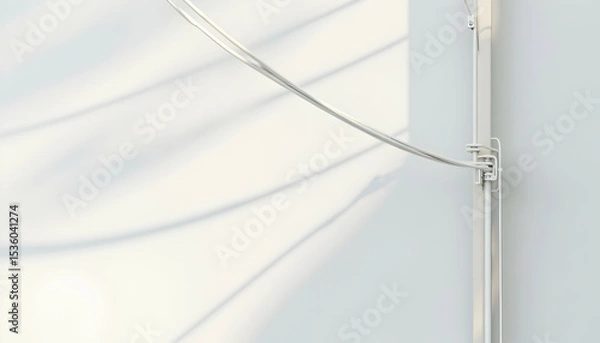 Obraz Wires Connected to Wall Fixture with Window Light Casting Shadow