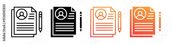 Fototapeta Personal Information Multi Style Icon Set Vector 
