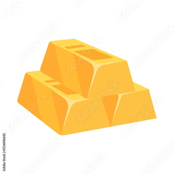 Fototapeta Stack of Shiny Gold Bars Isolated on White Background for Wealth and Investment Concepts