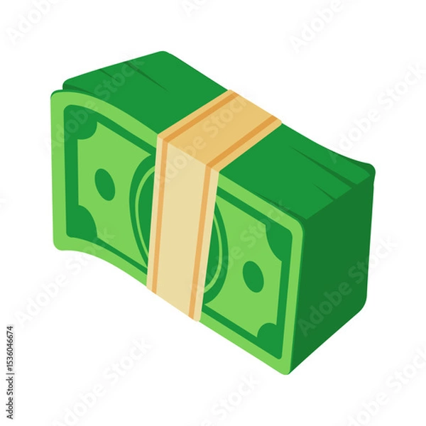 Obraz Falling Dollar Bills in Various Positions Isolated on White Background