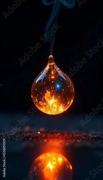 Obraz Generative AI Mystical Orb Reflecting a Cosmos Within with Smoking Top