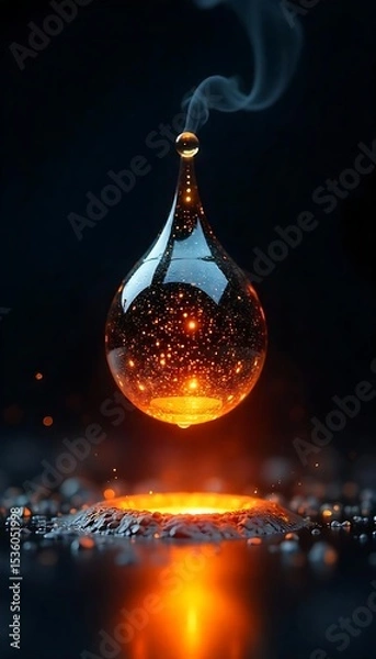 Obraz Generative AI Creates A Cosmic Water Droplet with Internal Galaxies