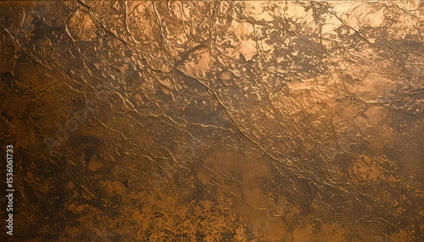 Obraz A textured bronze surface with a weathered, metallic finish