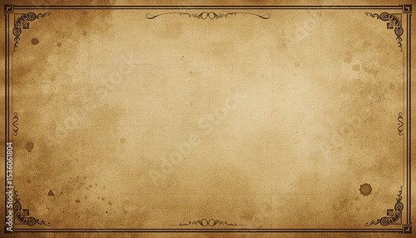 Obraz A vintage-style parchment paper with ornate borders
