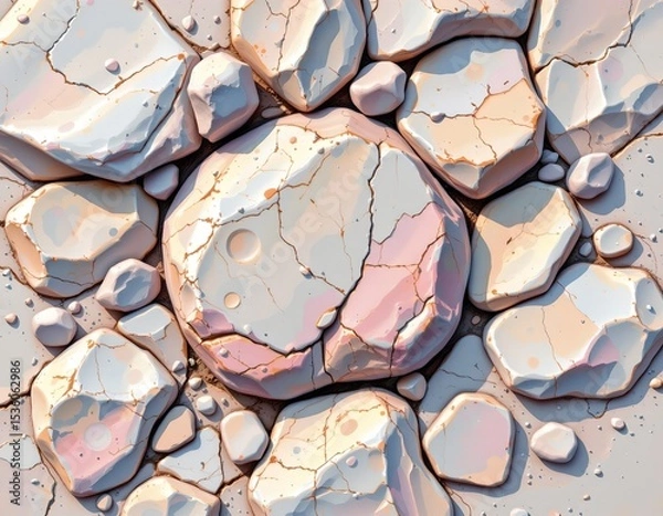 Fototapeta high quality, pastel sketch of pebble texture, delicate lines, soft pastel colors, sparse details