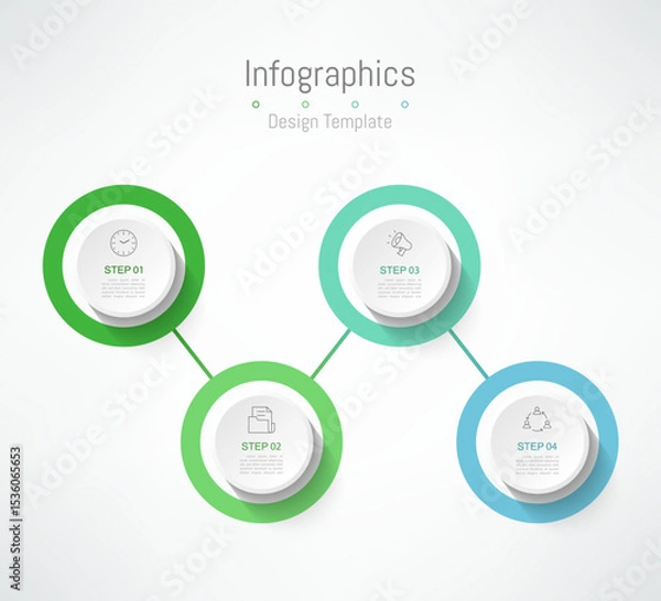Fototapeta Infographic 4 options design elements for your business data. Vector Illustration.
