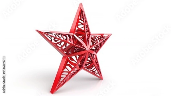 Obraz 3D Star - shaped Decoration on White Background