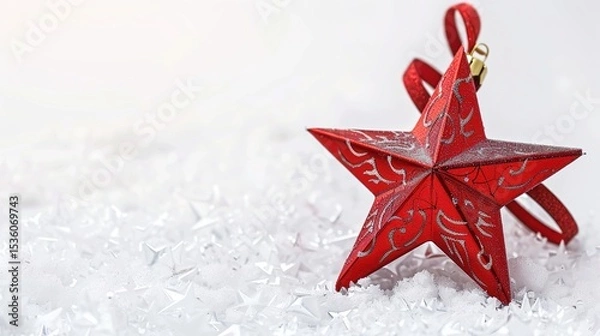 Obraz 3D Star - shaped Decoration on White Background