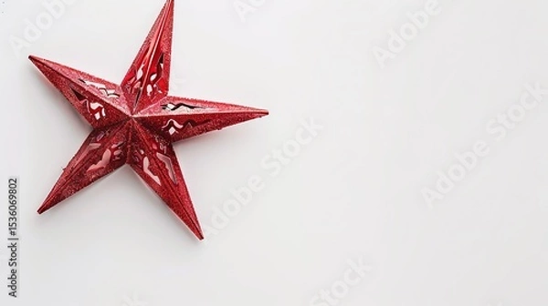 Obraz 3D Star - shaped Decoration on White Background