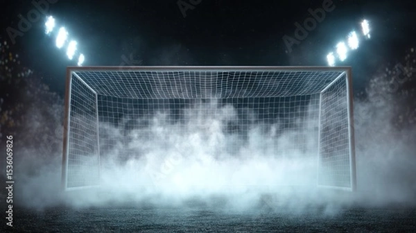 Obraz Soccer goal night