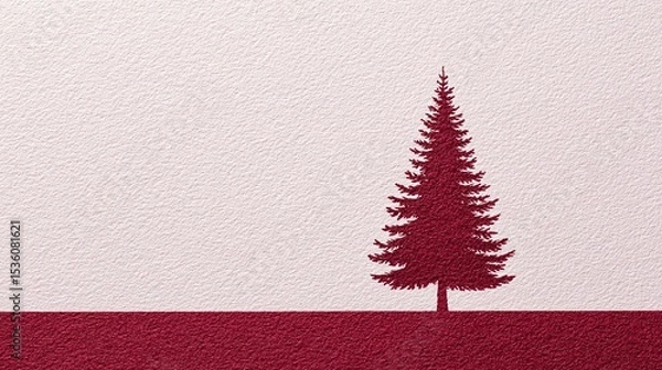 Fototapeta Silhouetted christmas tree on textured background.