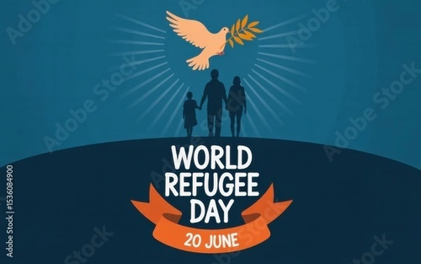 Obraz World Refugee Day, Generative ai.