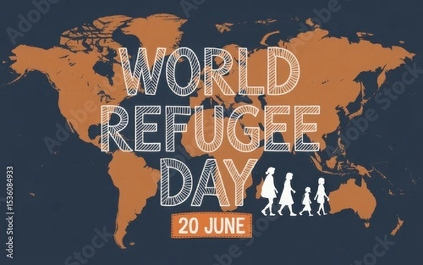 Obraz World Refugee Day, Generative ai.
