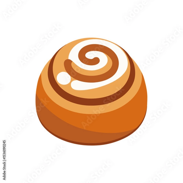 Obraz cinnamon roll on white background .svg