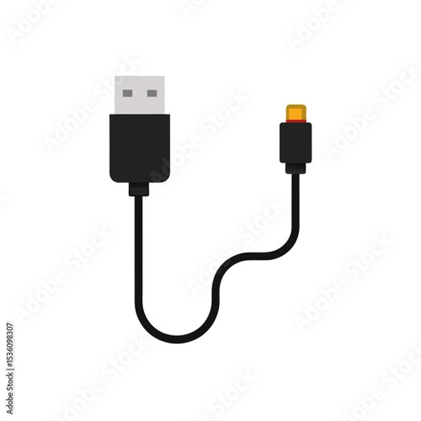 Obraz charging cable on white background  