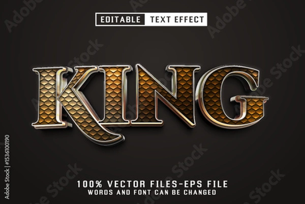Fototapeta King Metal Text - Editable Text Effect