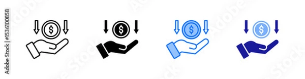 Obraz Income Multiple Style Icon Set Vector 