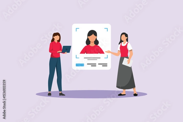 Obraz Human Resource Concept. Colored flat vector illustration isolated