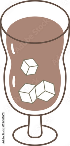 Obraz 초코 음료 얼음컵 일러스트