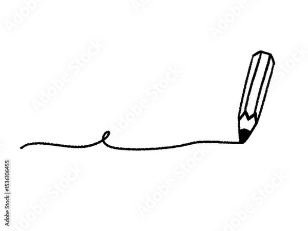 Fototapeta クレヨンで描いた鉛筆のシンプルイラスト