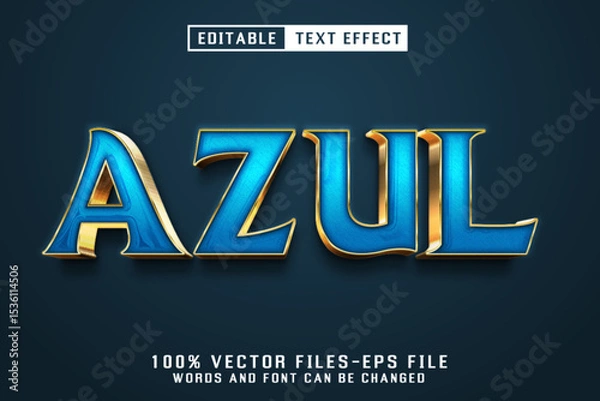 Fototapeta Azul Luxury Text - Editable Text Effect