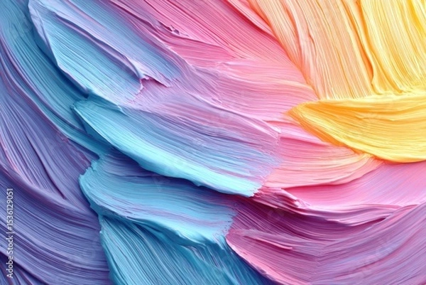 Fototapeta Vibrant paint strokes in a swirling abstract design.