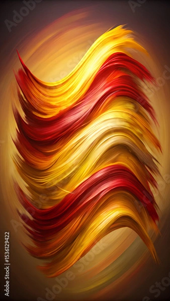 Fototapeta Minimal Curved Brush Strokes with Multicolor Gradient Mobile Ratio Composition