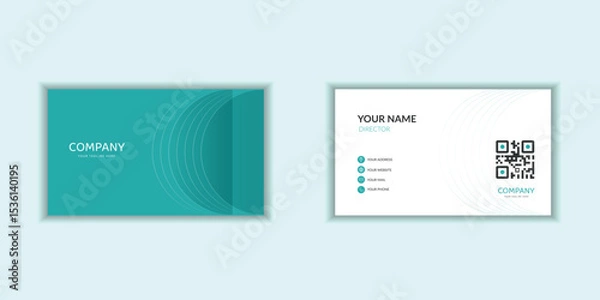 Fototapeta A sleek and modern corporate business card template with a clean design. Ideal for stationery branding