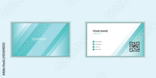 Fototapeta A sleek and modern corporate business card template with a clean design. Ideal for stationery branding