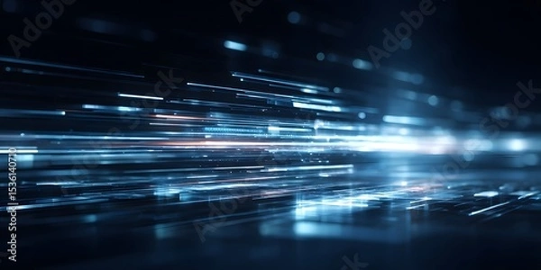 Fototapeta Dynamic Light Streaks in a Dark Environment
