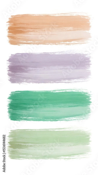 Fototapeta Minimal Curved Brush Strokes with Multicolor Gradient Mobile Ratio Composition