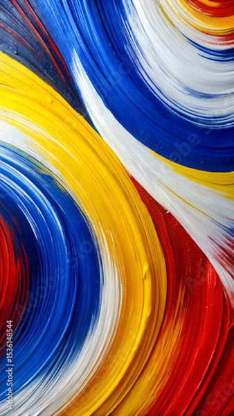Fototapeta Minimal Curved Brush Strokes with Multicolor Gradient Mobile Ratio Composition