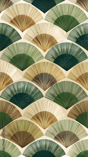 Fototapeta Minimal Curved Brush Strokes with Multicolor Gradient Mobile Ratio Composition
